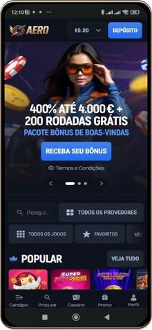 Versão móvel do casino Aerobet