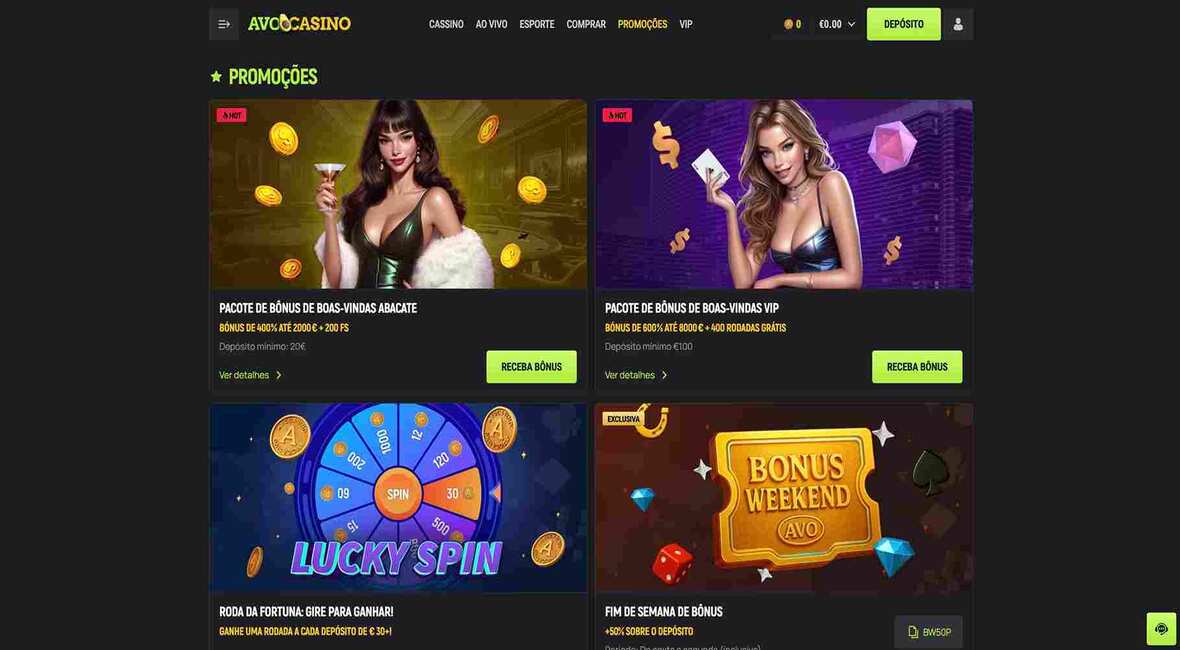 Avocasino Promoções