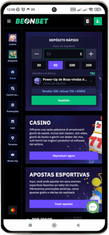Versão móvel do casino BeOnBet