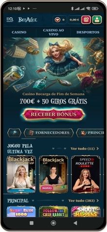 Versão móvel do casino BetAlice