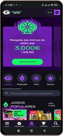 Versão móvel do casino GlitchSpin