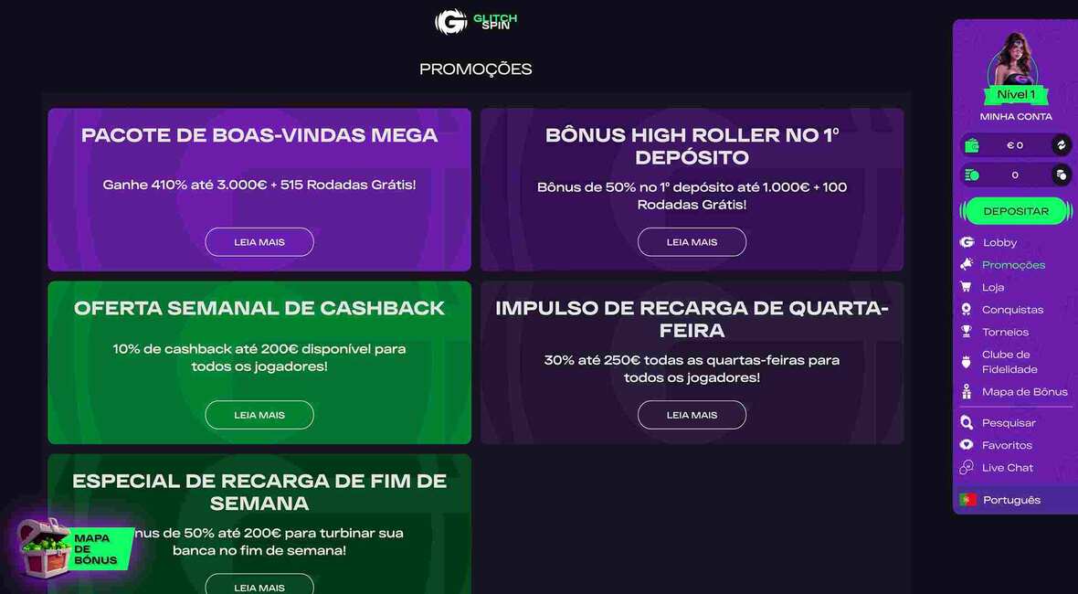 GlitchSpin Promoções