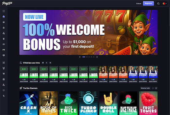 Página principal do casino Playoda