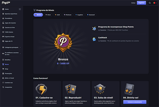 Página VIP do casino Playoda 