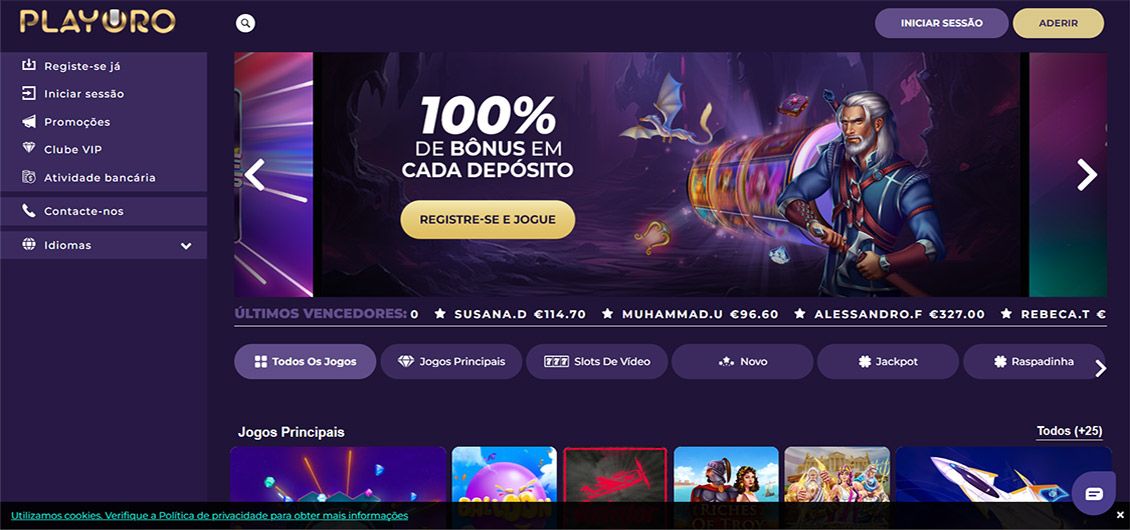 Playoro Casino - processo de registro etapa 1