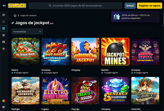 Jogos de jackpot do casino Snatch