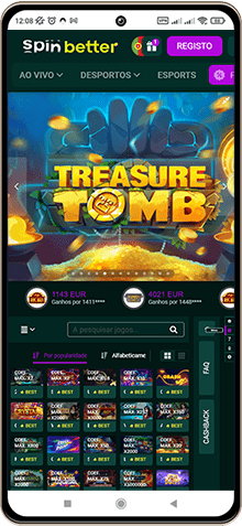 Versão móvel do casino Spinbetter