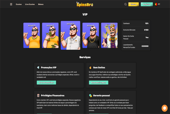Programa VIP do SpinsBro Casino