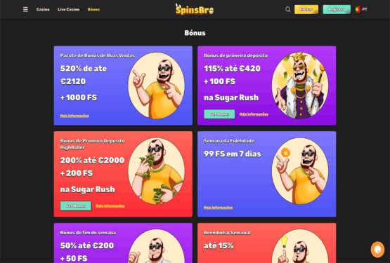 Oferta de bónus do SpinsBro Casino