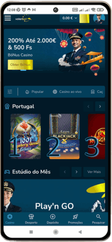 Versão móvel do casino Volerbet.io