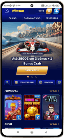 Versão móvel do casino Wonaco
