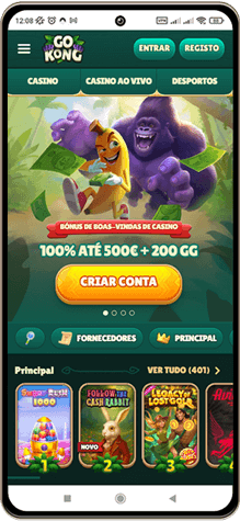 Versão móvel do casino GoKong