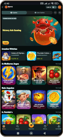 Versão móvel do casino Honeybetz