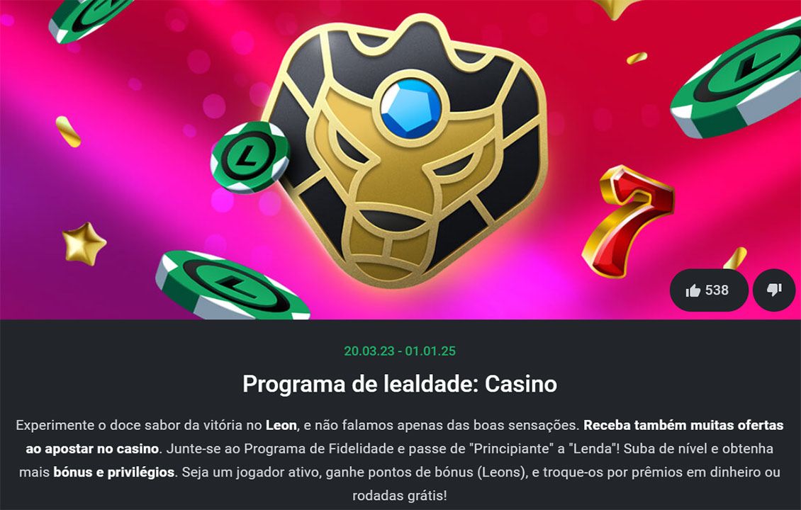 Leon casino - Pontos de Lealdade