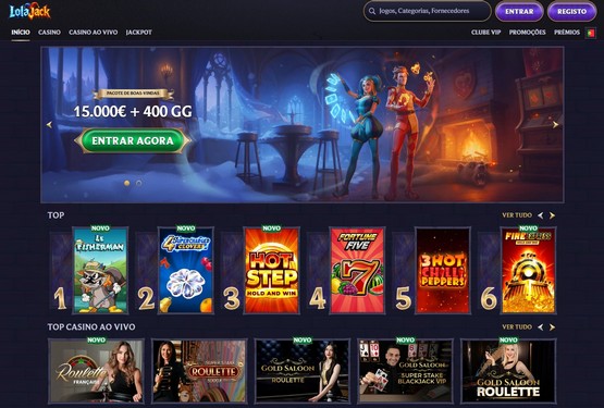 LolaJack Casino Lobby