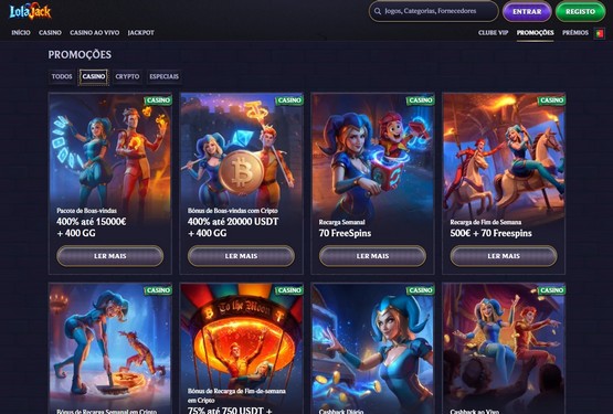 LolaJack Casino Promoções
