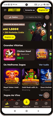 Versão móvel do casino Roulettino