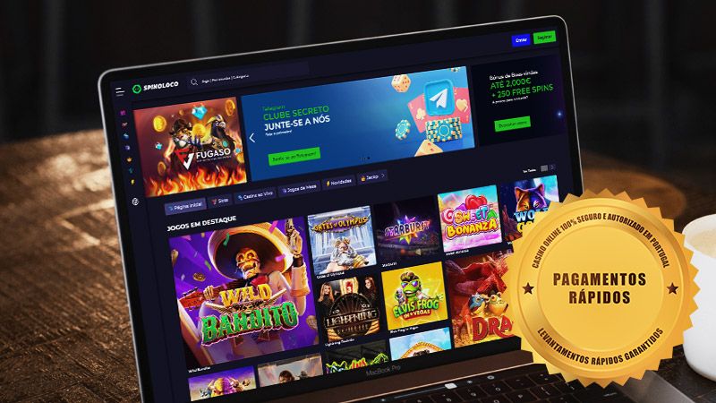 Página principal do casino Spinoloco no laptop