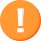 Um sinal laranja com uma exclamação que simboliza a necessidade de apostas responsáveis.