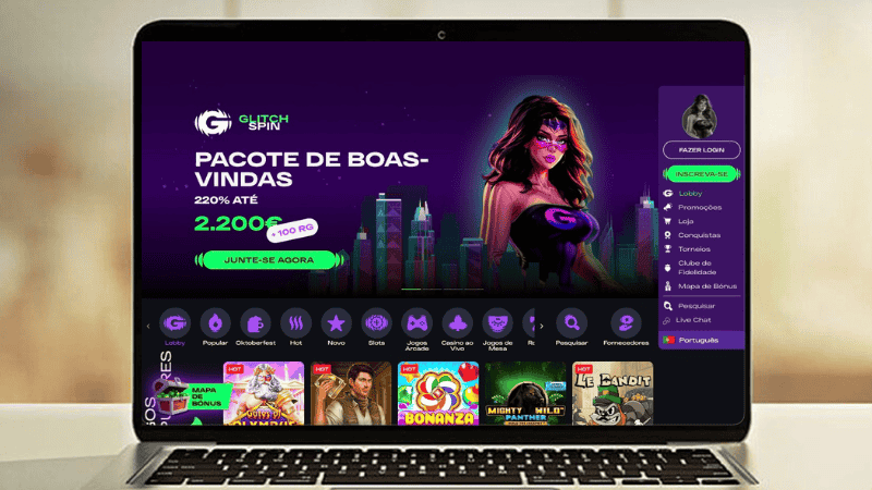 Página Principal do GlitchSpin Casino