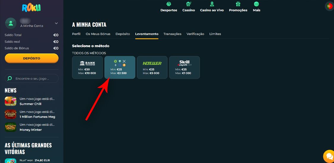 Como fazer um levantamento através de Bitcoin – Passo 3
