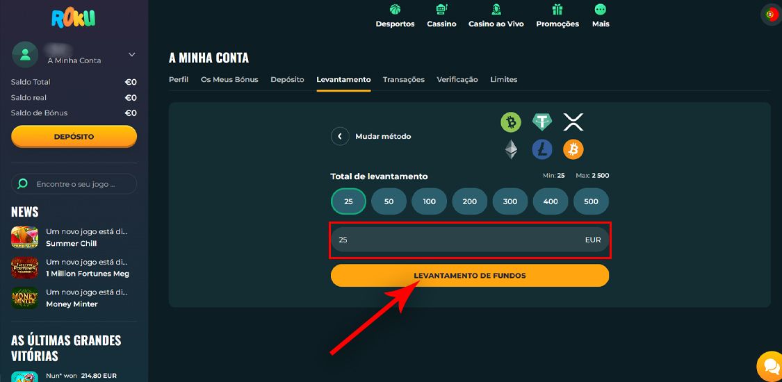 Como fazer um levantamento através de Bitcoin – Passo 4