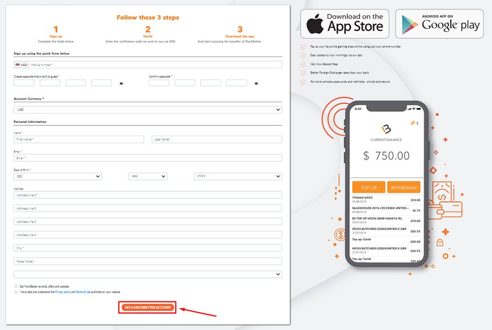 Cadastre-se na carteira online