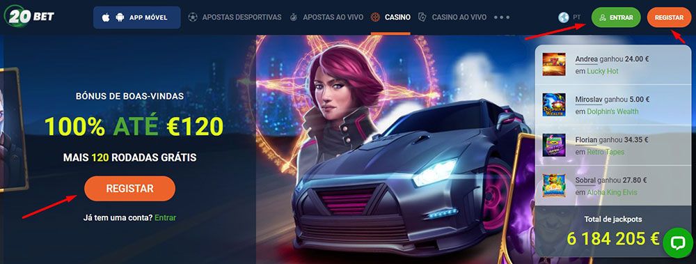 No início, crie o perfil dentro do casino.