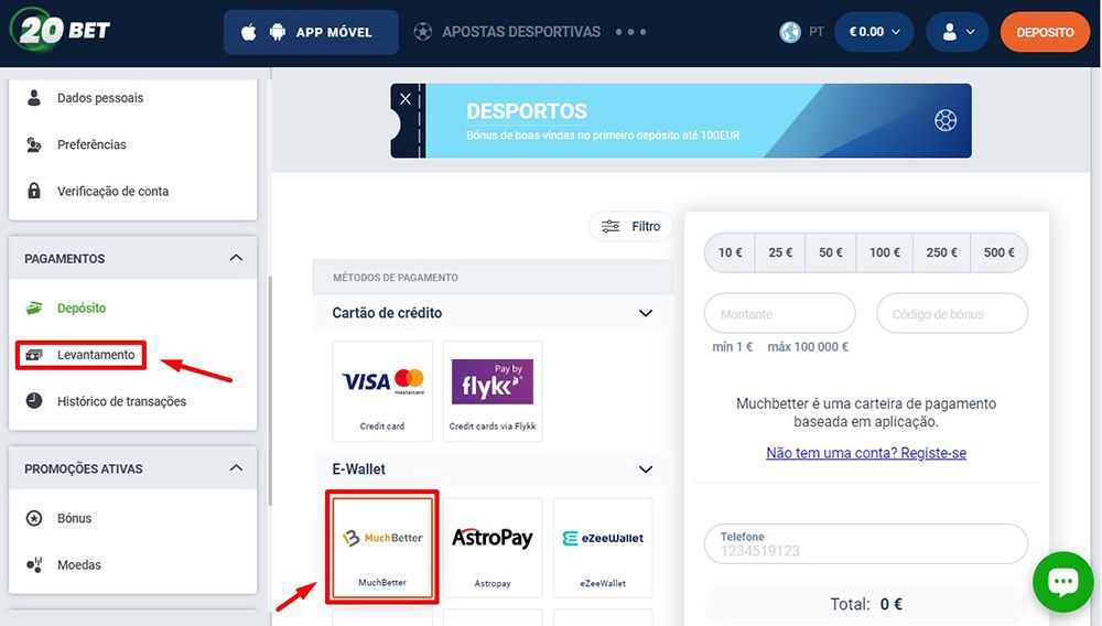 Escolha “Levantar”