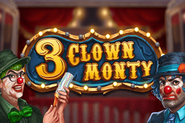 3 clown monty slot logo