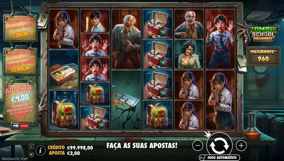 Zombie School Megaways slot gameplay